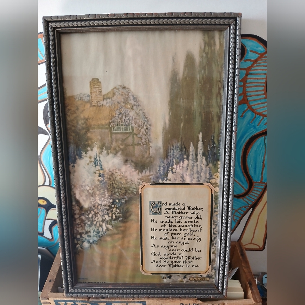 Old Vintage Print Of Mother Poem